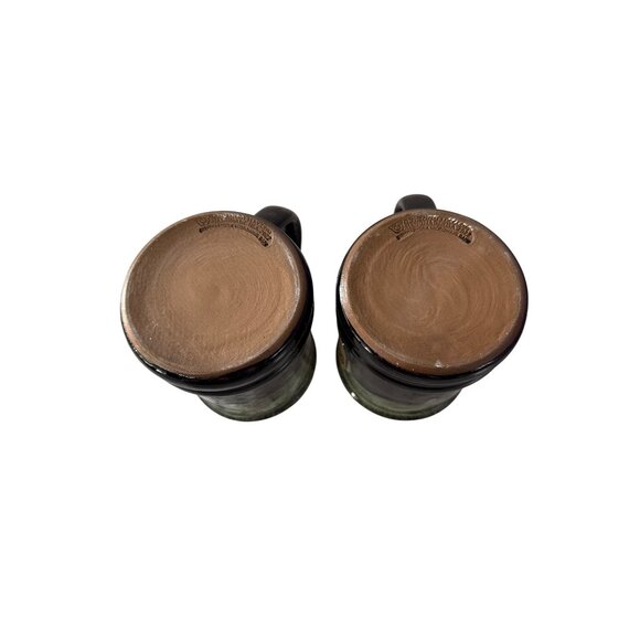 2 Deneen Pottery Devil Mountain Coffee Co Black Label Stoneware Mug Green Black - Picture 4 of 7